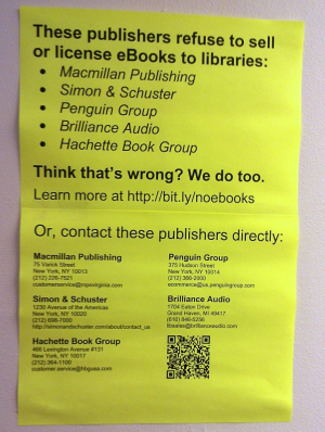 LibraryEbookSign2 houghton ALA, Authors Guild, 3M Weigh In on Penguin OverDrive Dispute