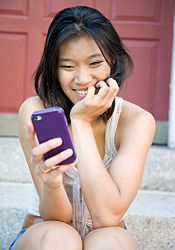 teen girl with smartphone