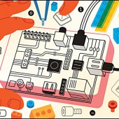 Computer chip, Illustration by Harry Campbell