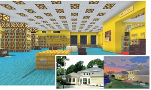 The Mattituck-Laurel Library in New York - recreated in Minecraft. 