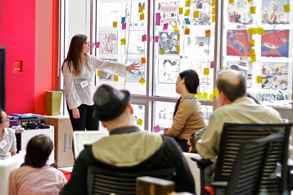 Meryl Alper, co-author of “T Is for Transmedia,” at USC Annenberg Innovation Lab. Photo by Maggie Smith, 2012.