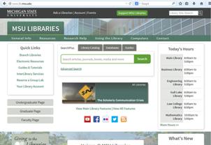 Michigan State University Libraries Homepage